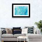 Cerulean Marbled Waves Wall Art