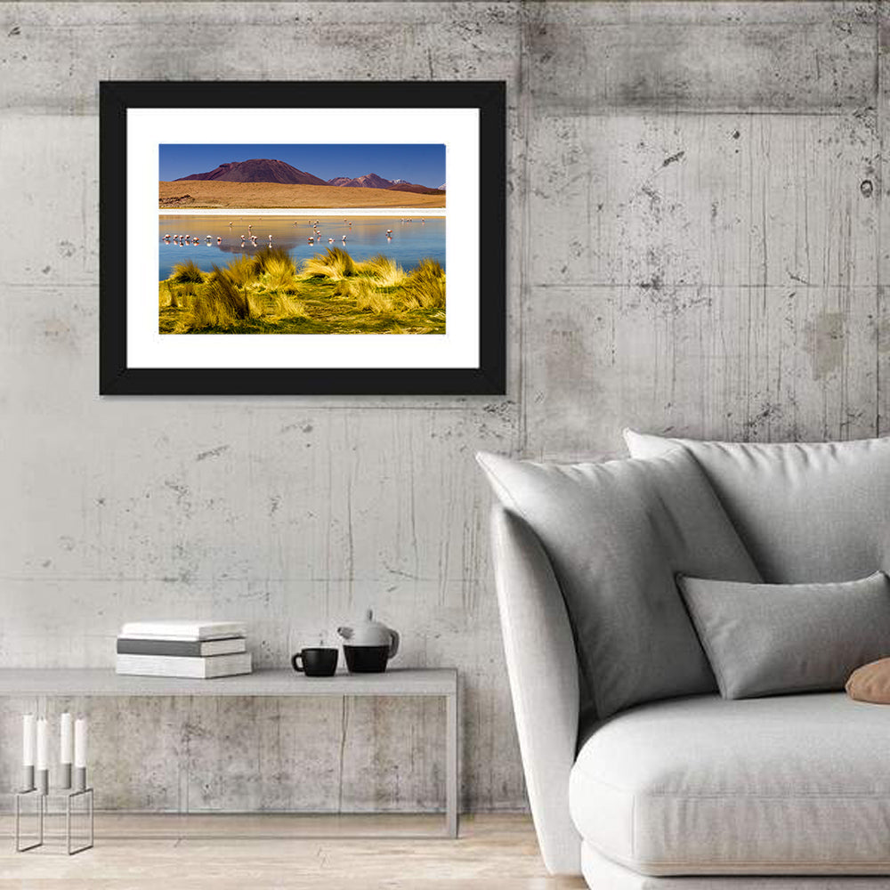 Flamingos on Salt Lake Wall Art