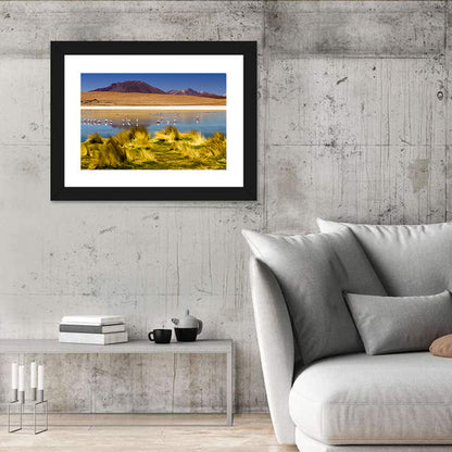 Flamingos on Salt Lake Wall Art