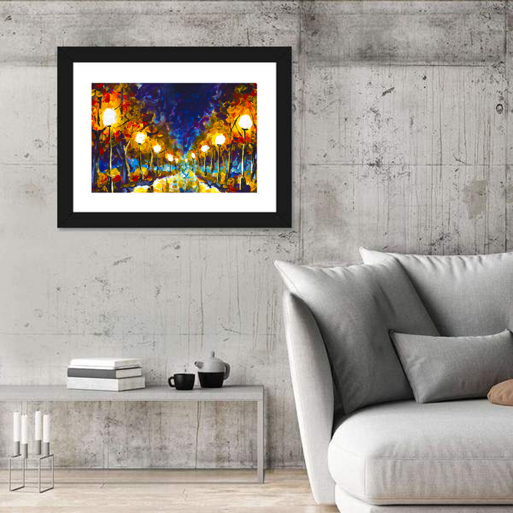 Autumn Evening Park Path Wall Art