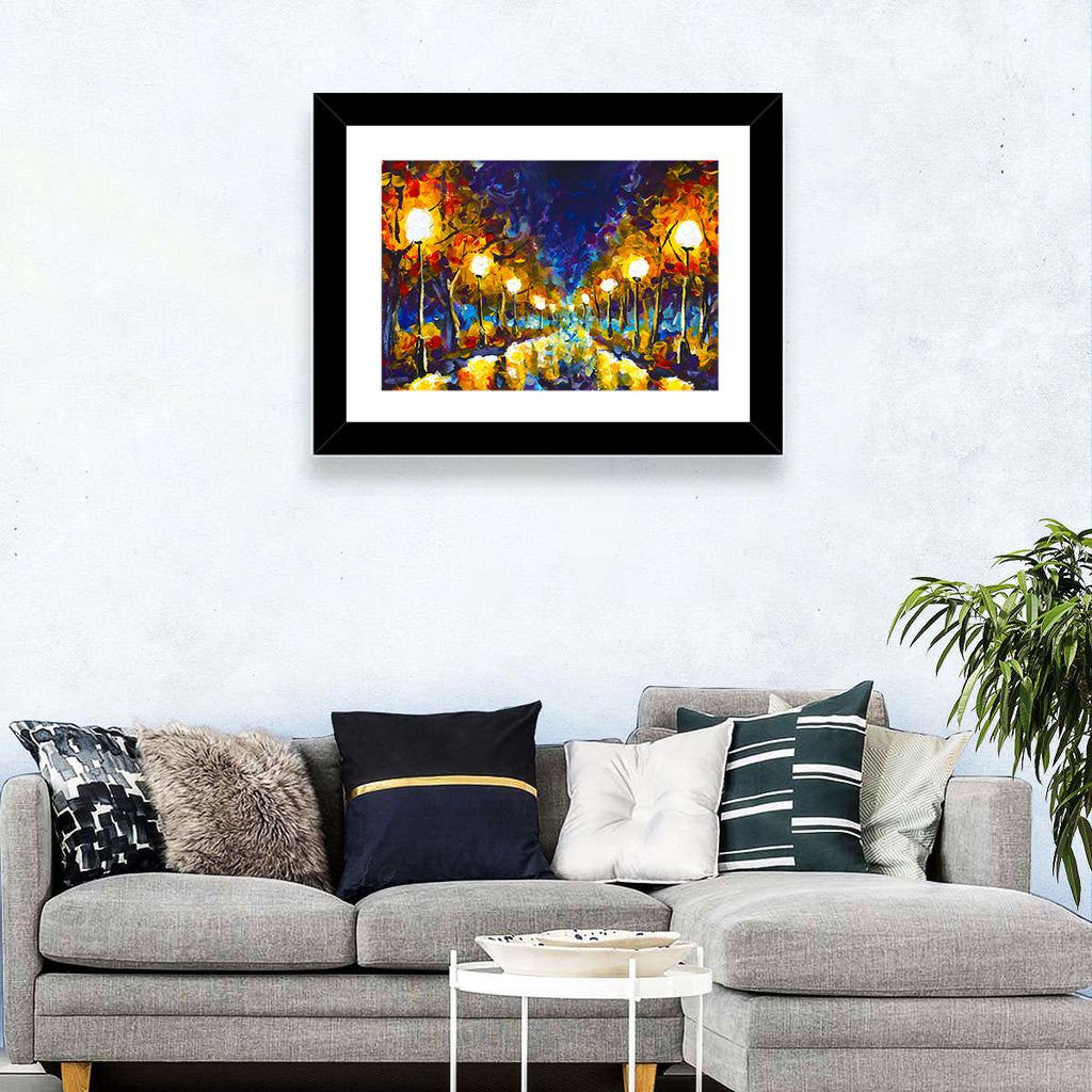 Autumn Evening Park Path Wall Art