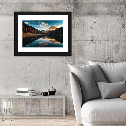 Lago Antorno Golden Hour Reflection Wall Art