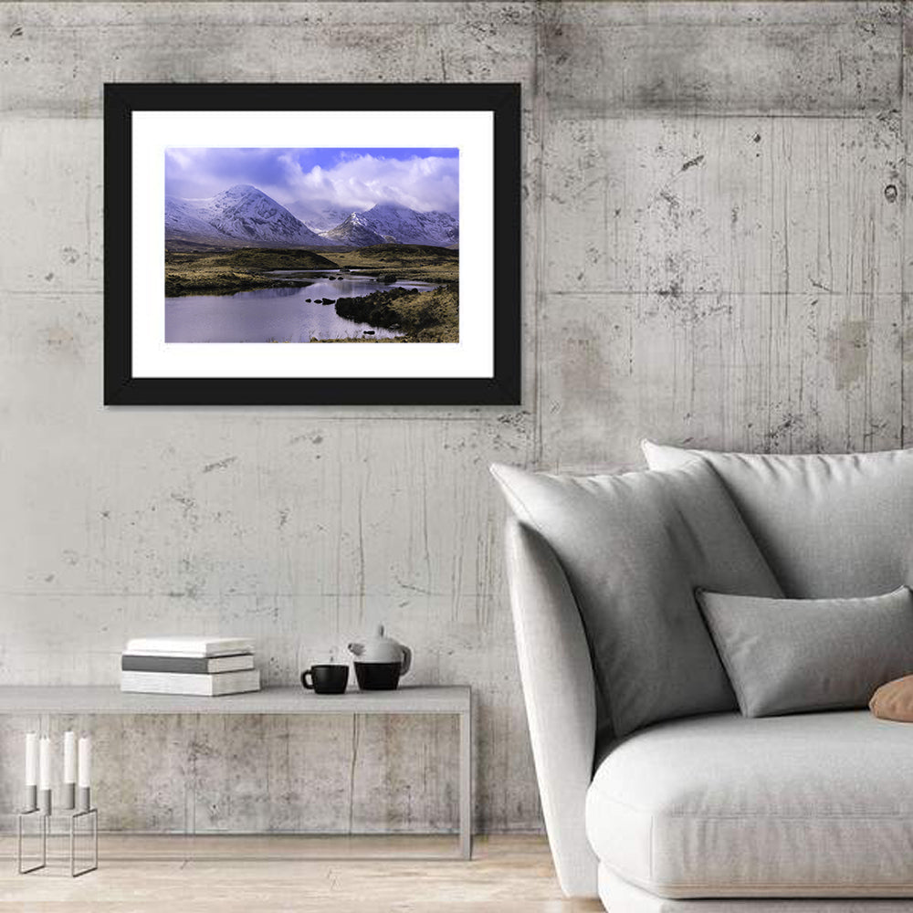 Loch Tulla Hills Wall Art in a room, landscape