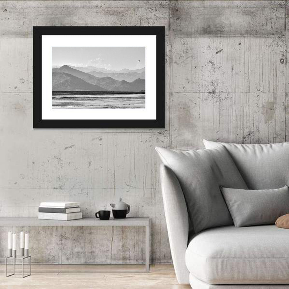 Skadar Lake Monochrome Landscape Wall Art