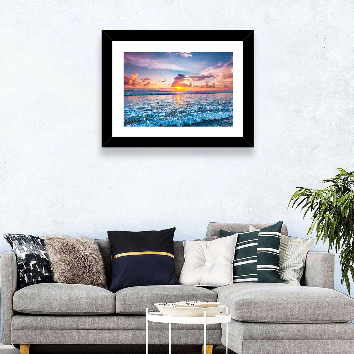Sunburst Ocean Wave Wall Art