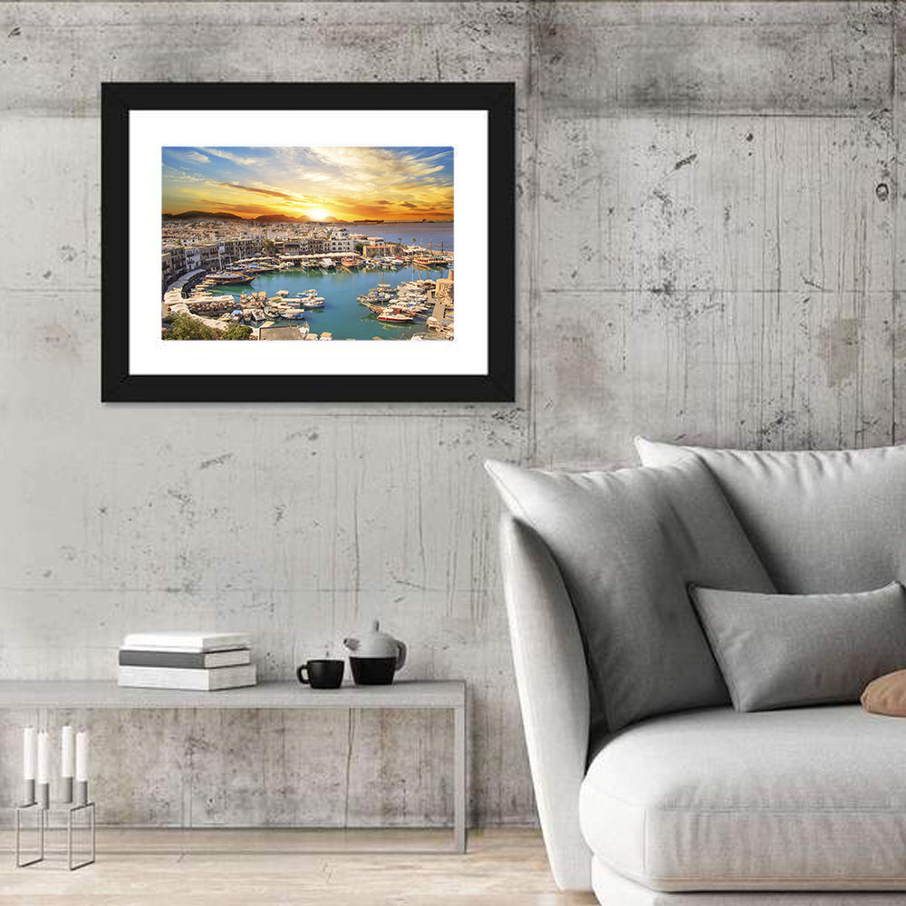 Kyrenia Harbour at Sunset Wall Art