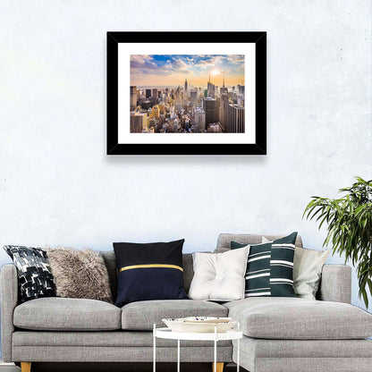 New York City Skyline at Golden Hour Wall Art