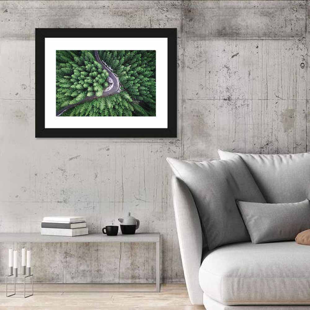 Aerial Forest Road Wall Art