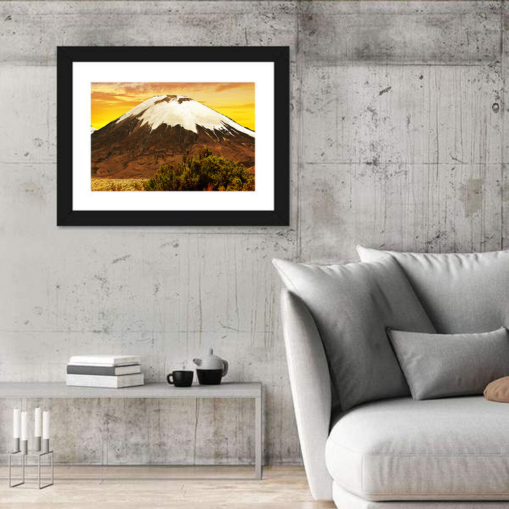 Parinacota Volcano Wall Art in a room, landscape