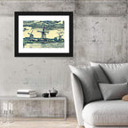 Three Vintage Windmills Wall Art