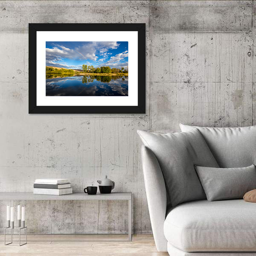 Boise River Rainbow Reflection Wall Art