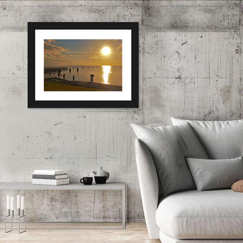 Lake Okeechobee Sunset Pier Wall Art