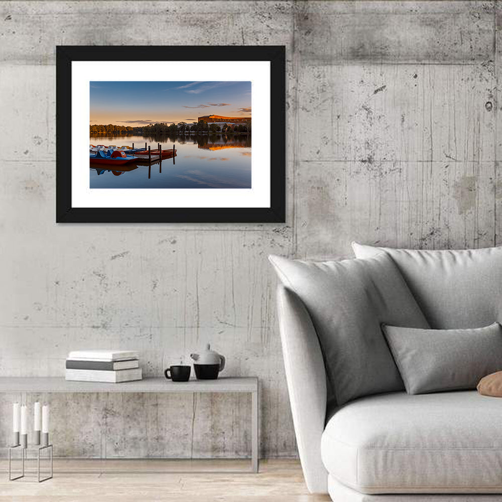 Dutzendteich Lake at Golden Hour Wall Art