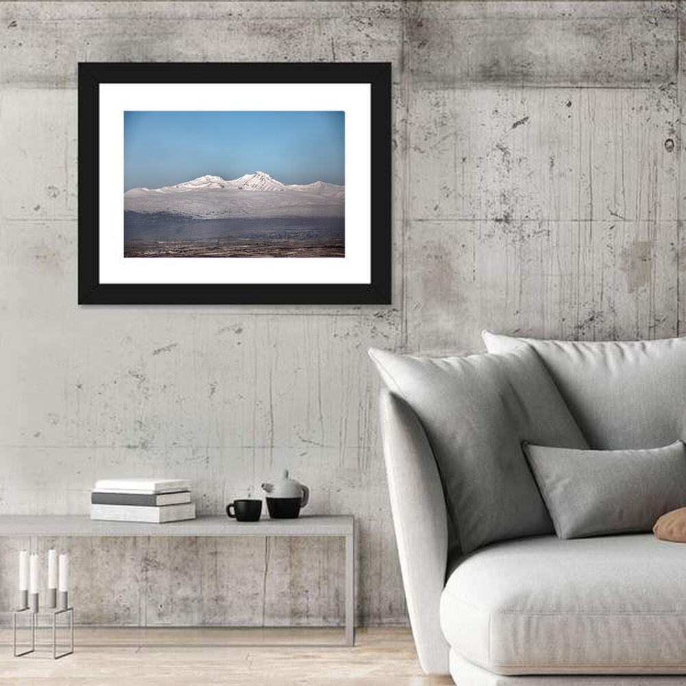 Mount Aragats Winter Landscape Wall Art in a room, landscape