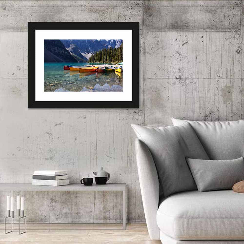 Canoes at Moraine Lake Wall Art