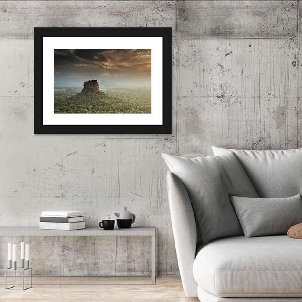 Sigiriya Lion Rock Wall Art in a room, landscape