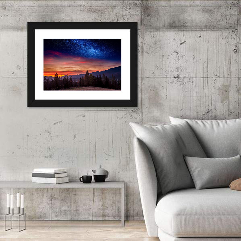 Tatras Mountain Sunset Wall Art in a room, landscape