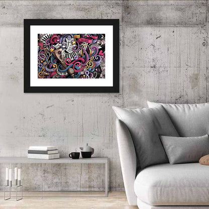 Music Doodle Illustration Wall Art