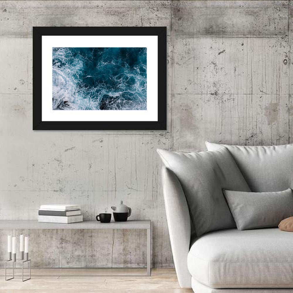 Aerial Swirling Ocean Waves Wall Art