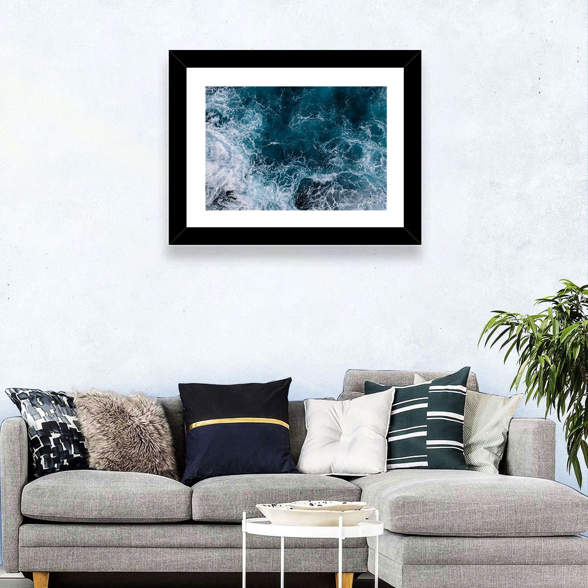 Aerial Swirling Ocean Waves Wall Art