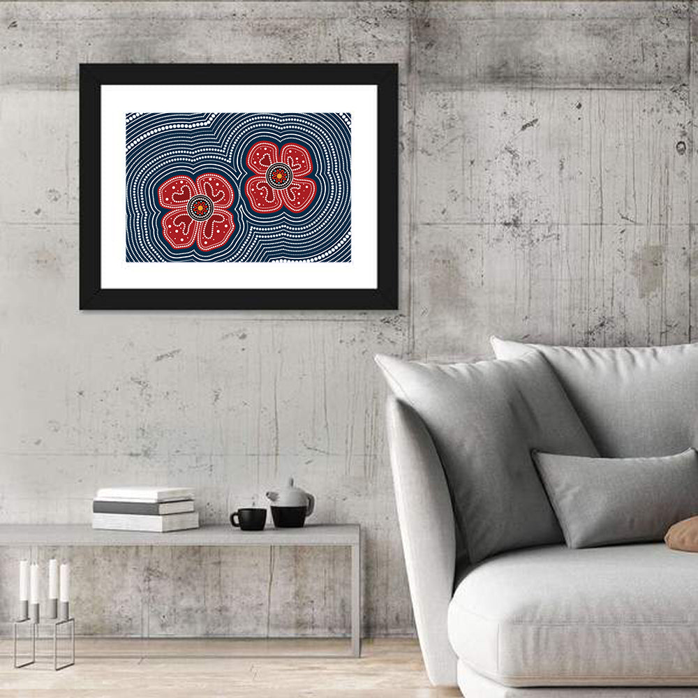 Poppy Flowers Aboriginal Wall Art