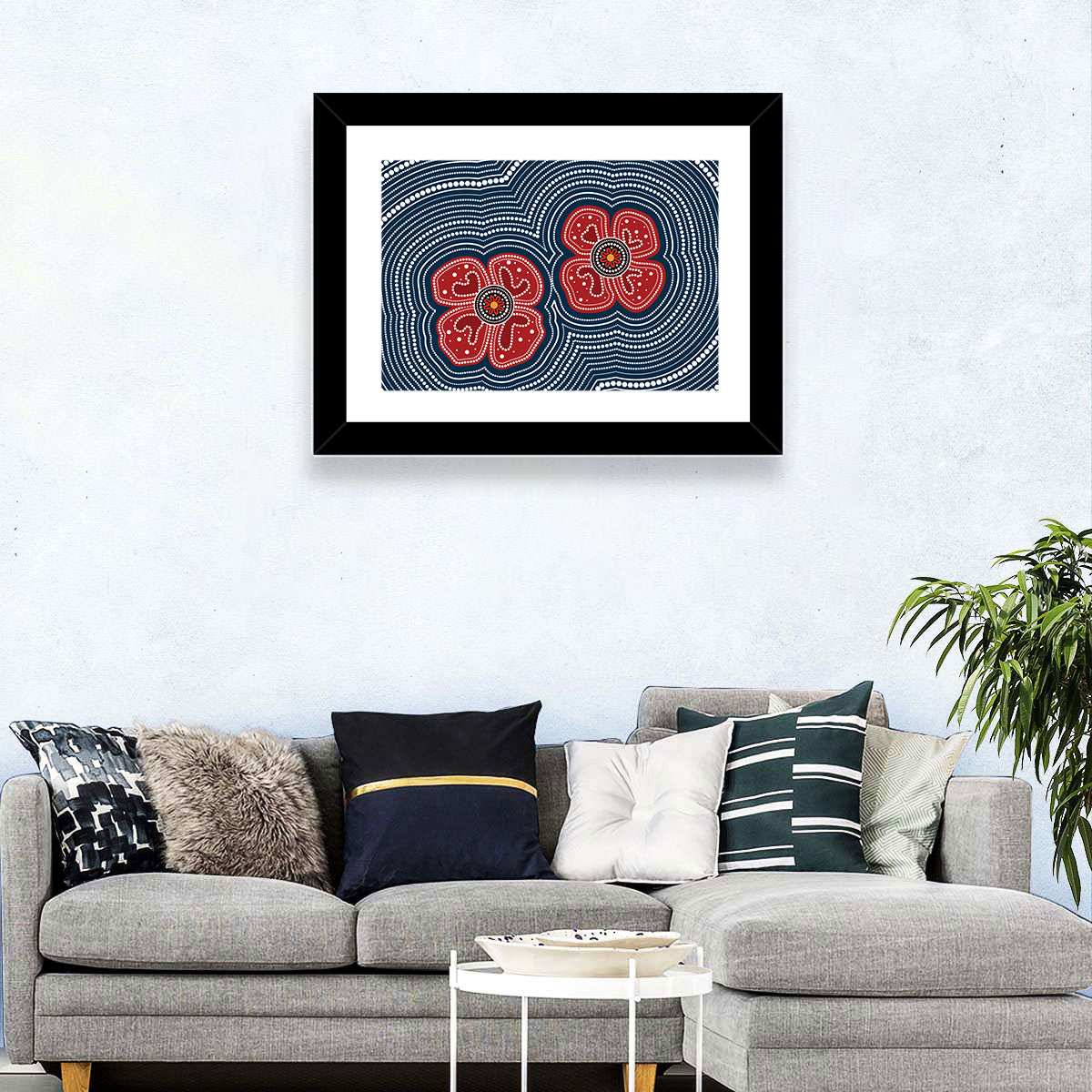 Aboriginal Poppy Duo Wall Art