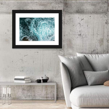 Aerial Ocean Waves with Sea Foam Wall Art