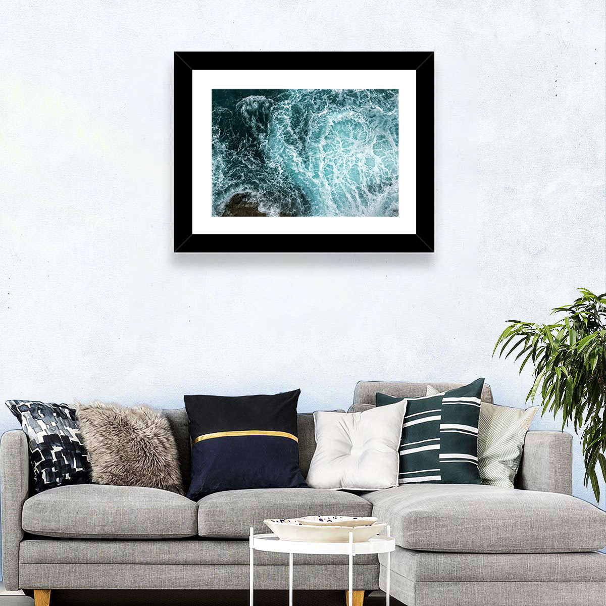 Aerial Ocean Waves with Sea Foam Wall Art
