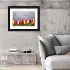 Row of Multicolored Tulips Wall Art