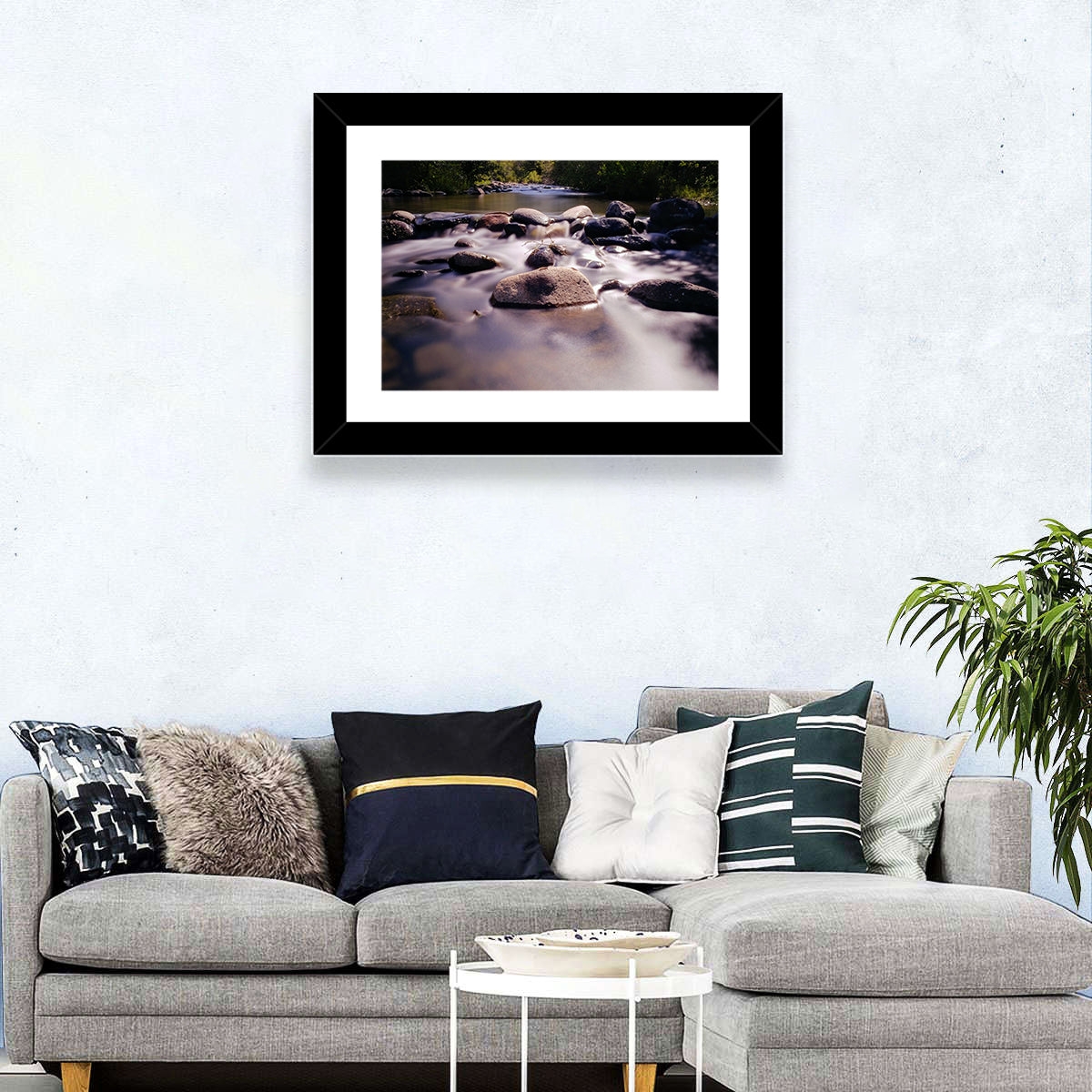 Truckee River Sunlit Rocks Wall Art