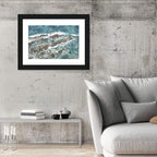 Teal Mosaic Ocean Wave Wall Art