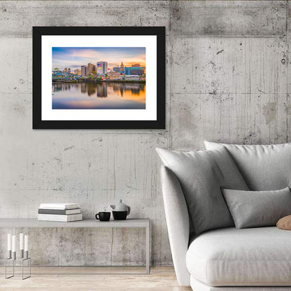 Providence Skyline at Golden Hour Wall Art