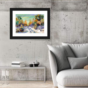 Winter Forest Road Wall Art