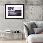 Misty Lake with Bench Wall Art
