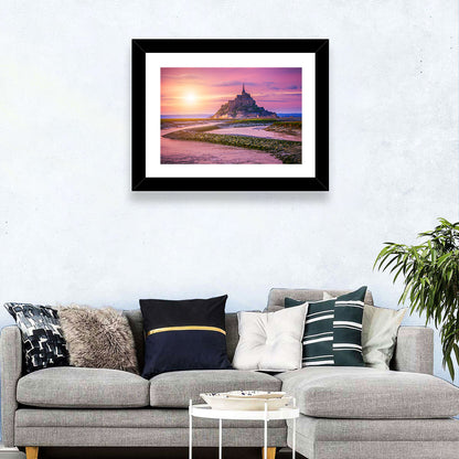 Mont Saint-michel Sunset Wall Art