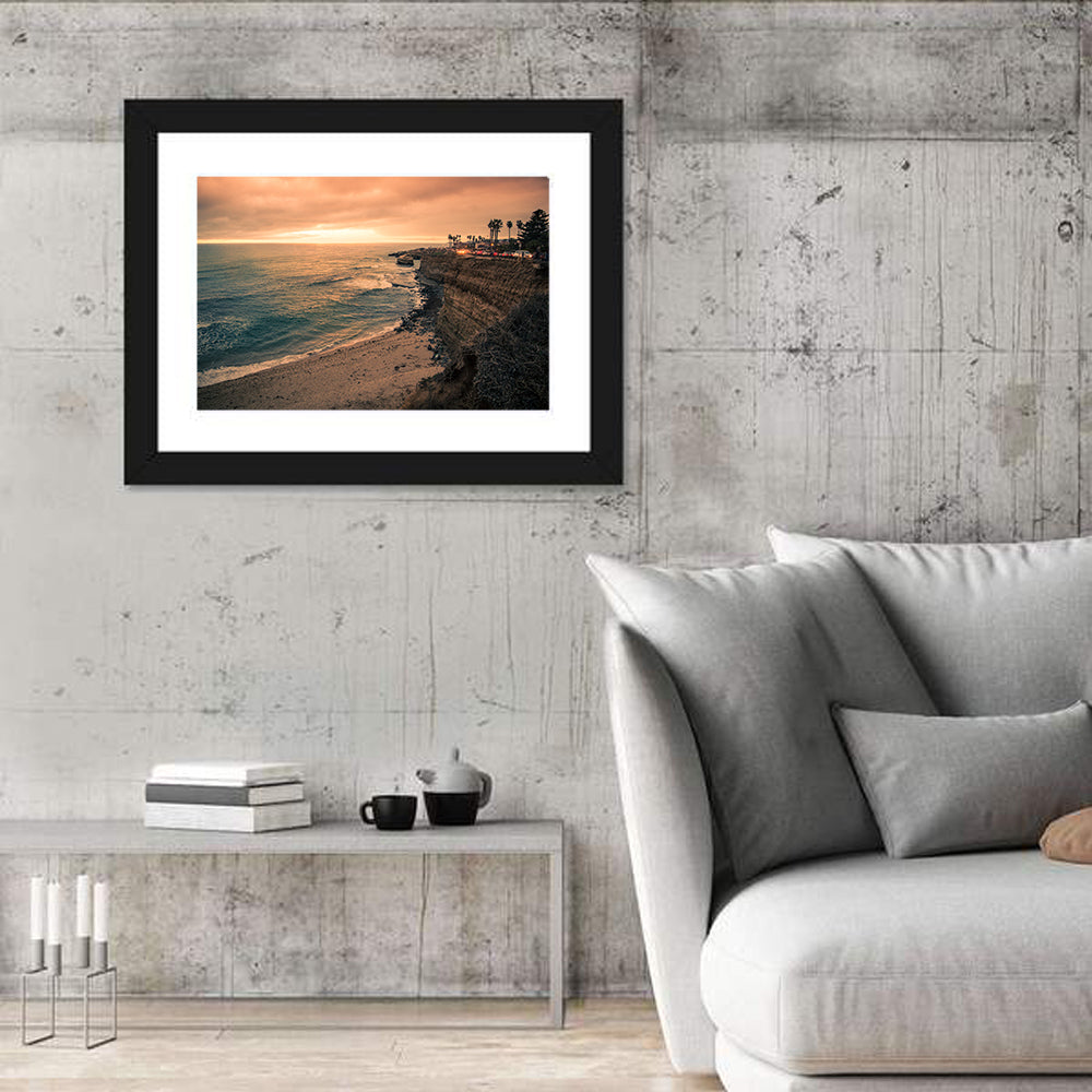 Point Loma Cliffs Wall Art in a room, landscape