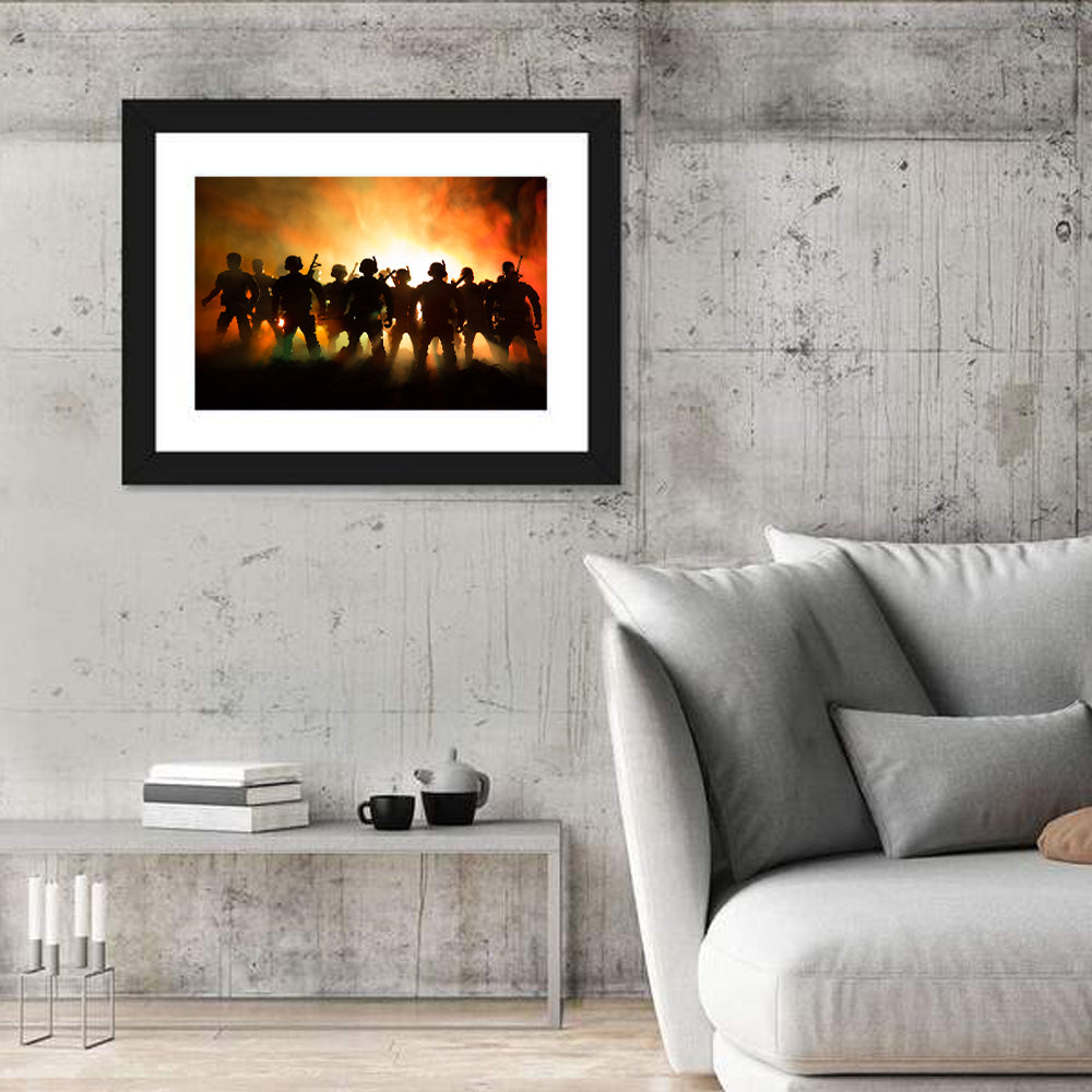 Silhouetted Infantry Line Wall Art