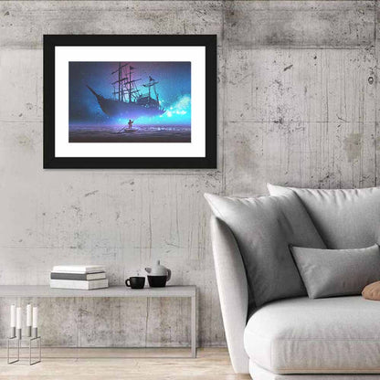 Sailing Ship Under Starry Sky Wall Art