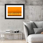 Flamingo Line at Golden Hour Wall Art
