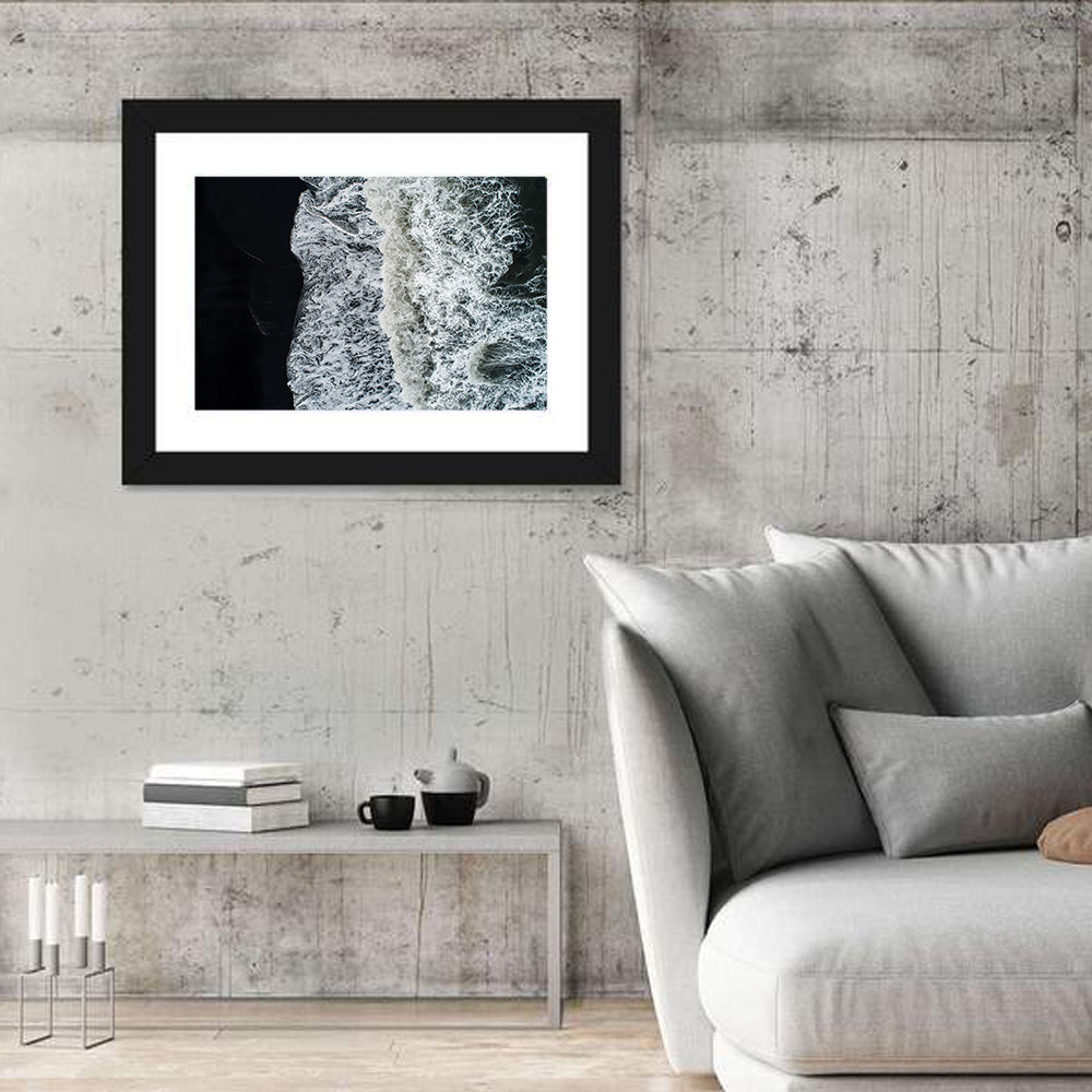 Aerial Black Sand Shoreline Wall Art