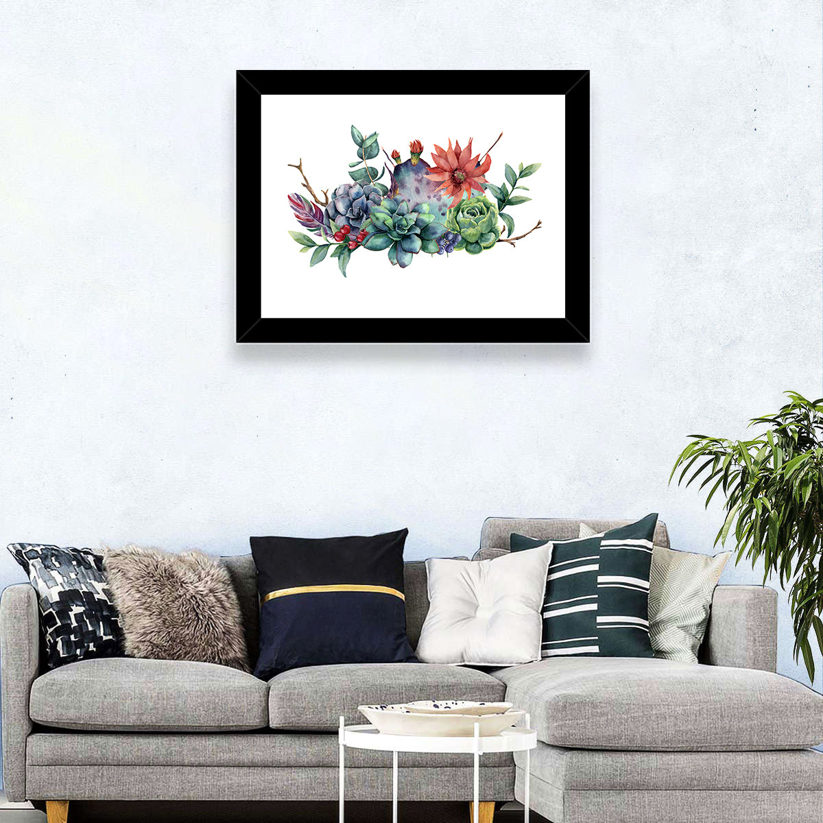Succulent and Cactus Bouquet Wall Art