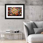 Rustic Italian Pizza Flat Lay Wall Art