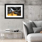Golden Stream Waterfall Wall Art