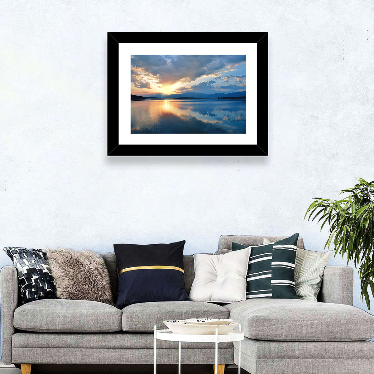 Golden Hour Lake Reflection Wall Art