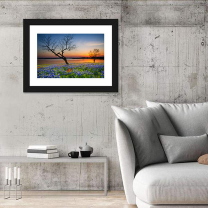 Texas Bluebonnet Sunset Wall Art