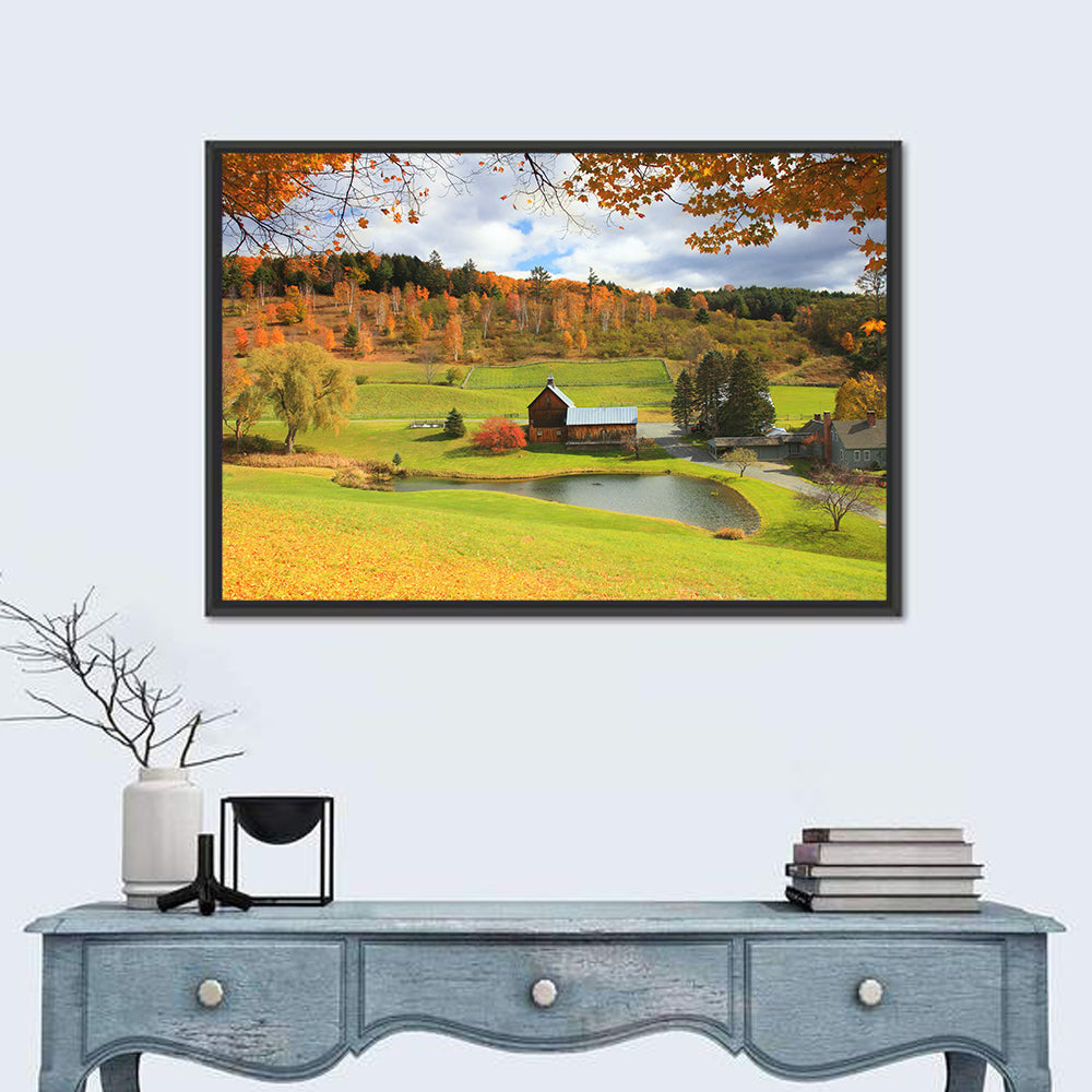 Vermont Barn by Pond Wall Art