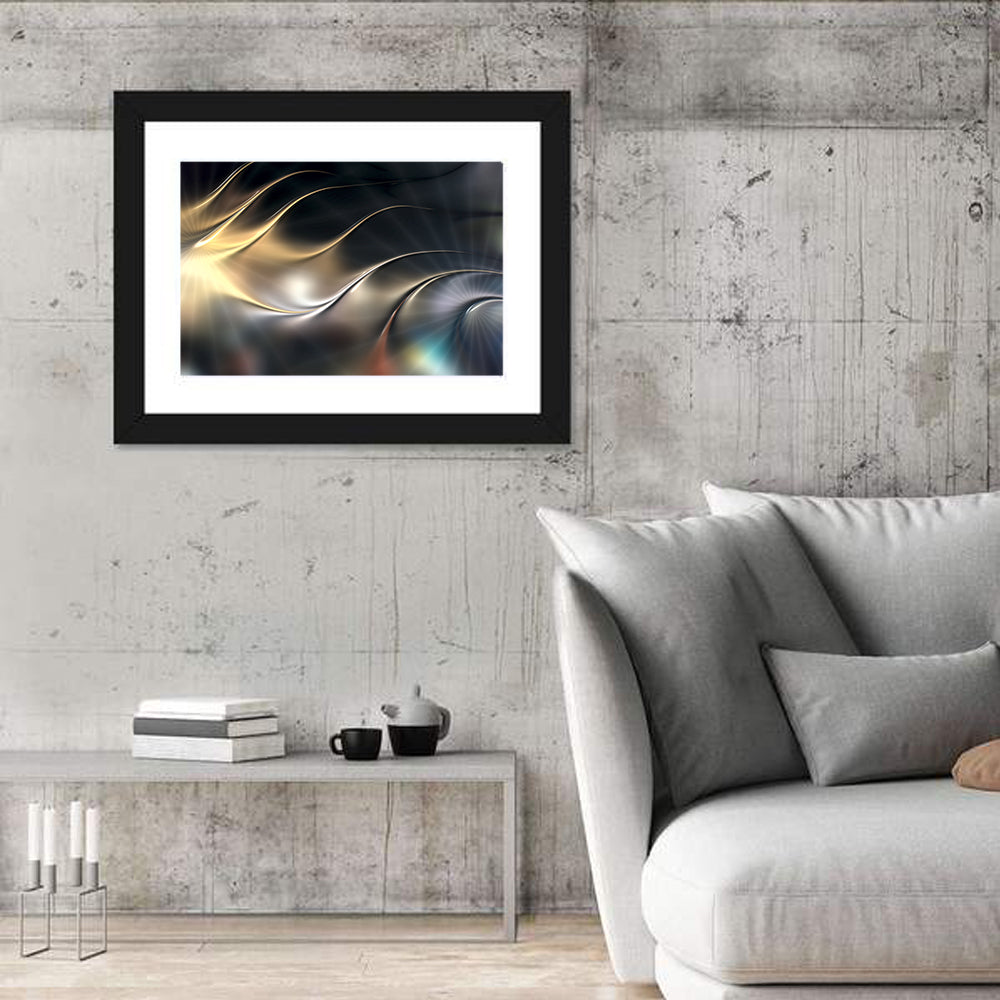 Luminous Metallic Wave Wall Art