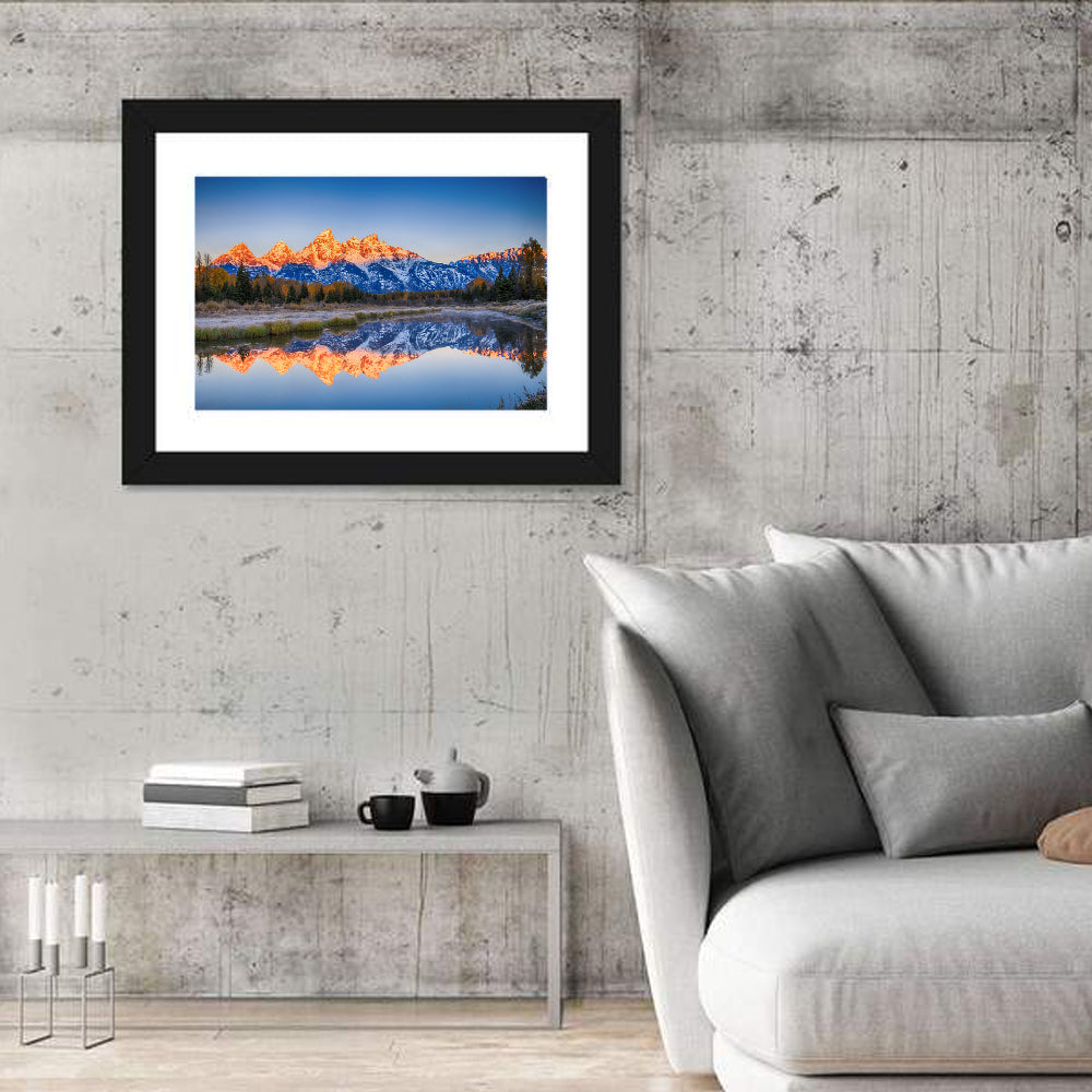 Schwabacher Landing, Grand Teton Sunrise Wall Art in a room, landscape