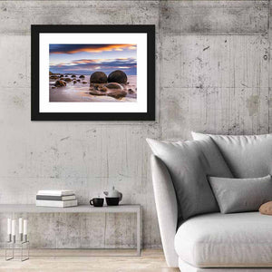 Moeraki Beach Sunset Wall Art