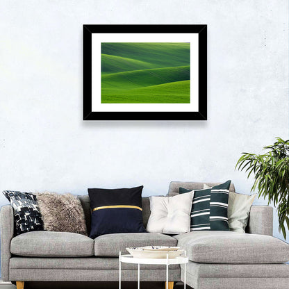 Rolling Emerald Wheat Fields Wall Art